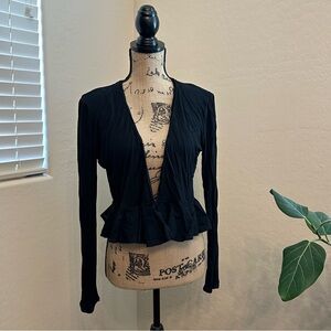 Converse Black Ruffled Women's Blouse